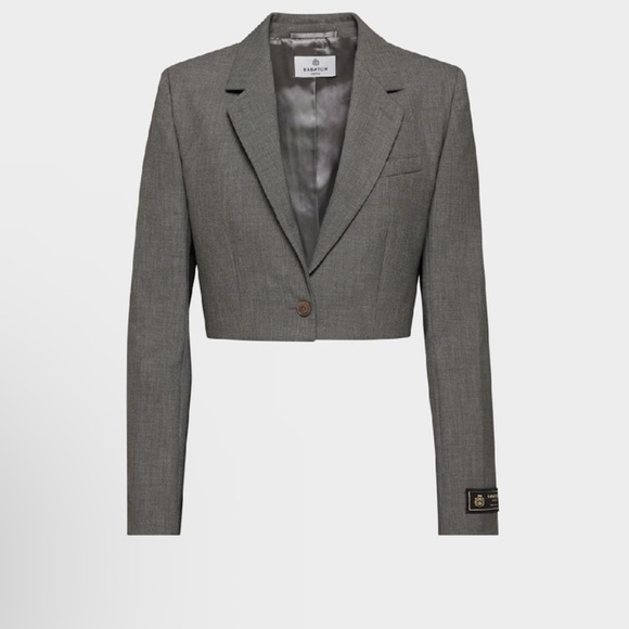 NWT Aritzia Babaton Arbus Charcoal Pinstripe Cropped Blazer Size 4 - Picture 5 of 5